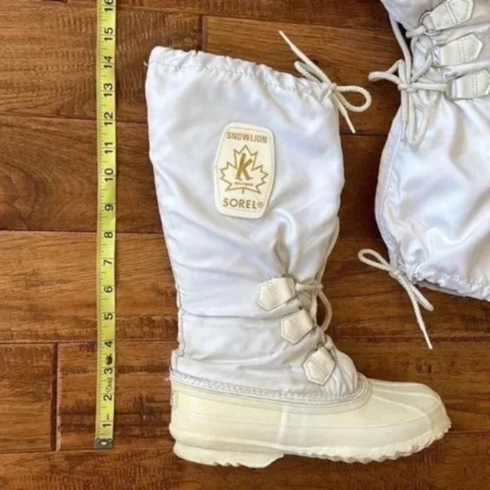 Sorel Snowlion Tall Winter Snow Boots Insulated White & Cream US Women's Size 6 - Picture 13 of 15